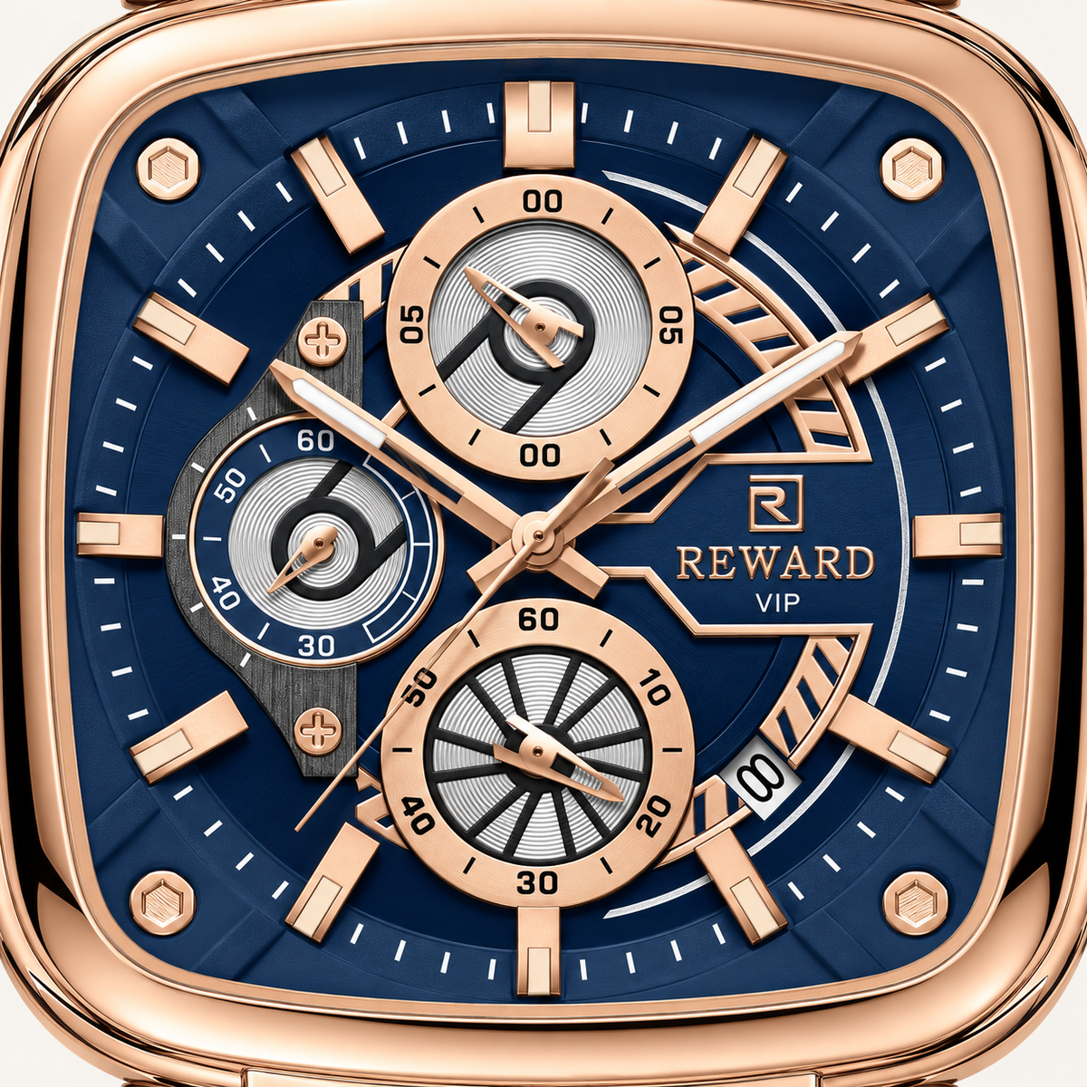 Timeless Men’s Square Chronograph Watch