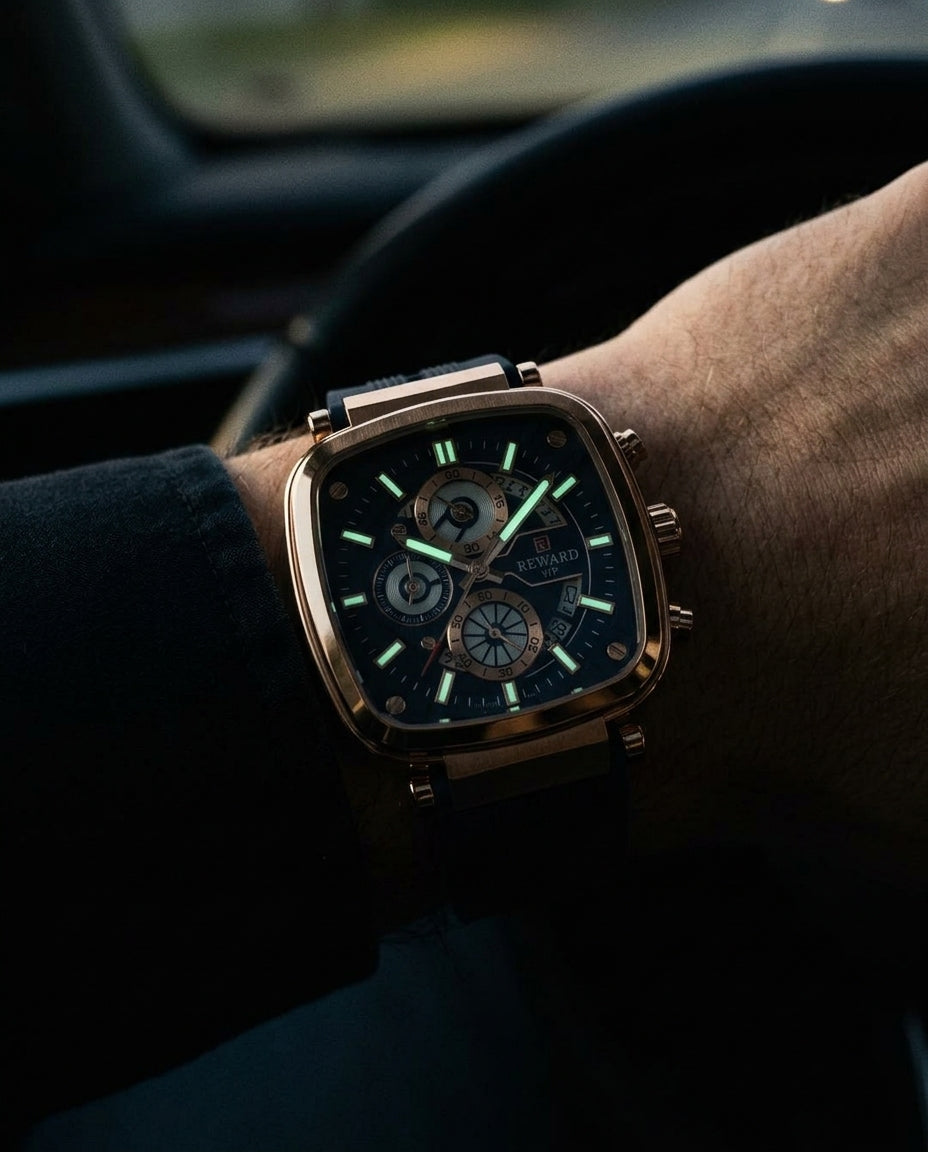 Timeless Men’s Square Chronograph Watch