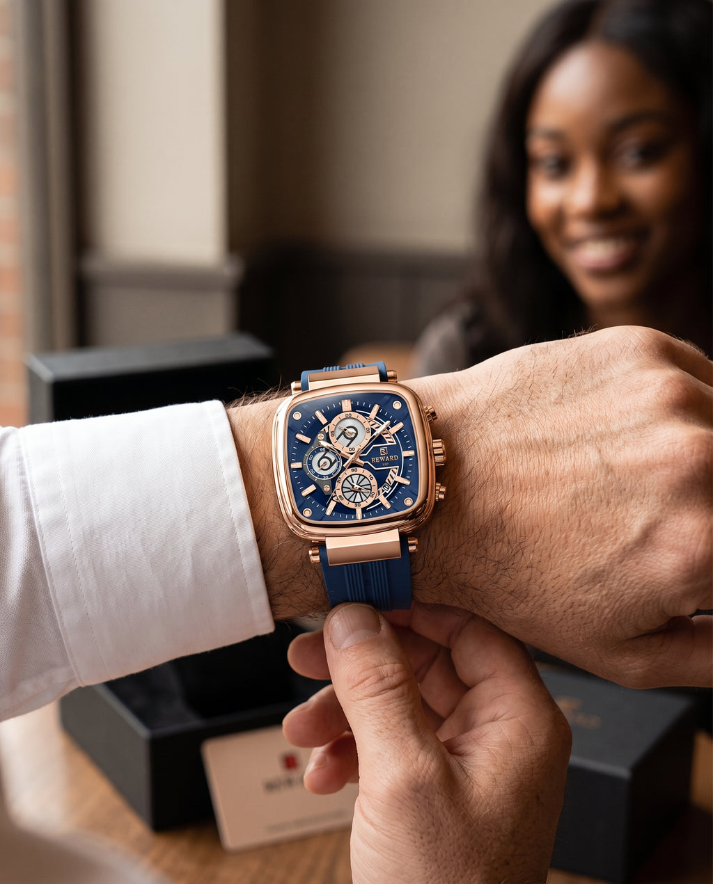Timeless Men’s Square Chronograph Watch