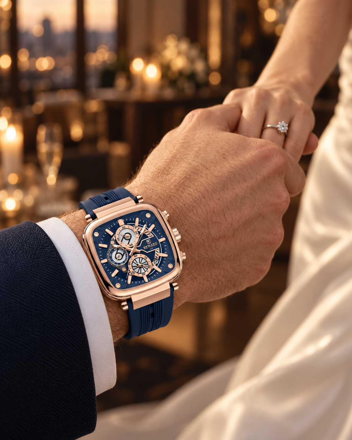 Timeless Men’s Square Chronograph Watch
